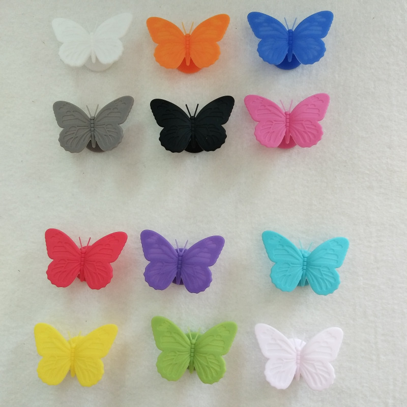 6 бр./компл. Идентификатори за силиконови чаши Консумативи за етикетиране във формата на силиконова пеперуда Отличителен знак за чаша за вино Маркер за чаша за пиене