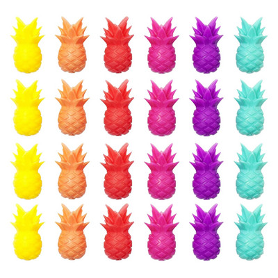 24gab/12gab.Ananāsa formas vīna glāzes marķieri Silikona vīna identifikators dzeramā kausa zīme (6 krāsas)