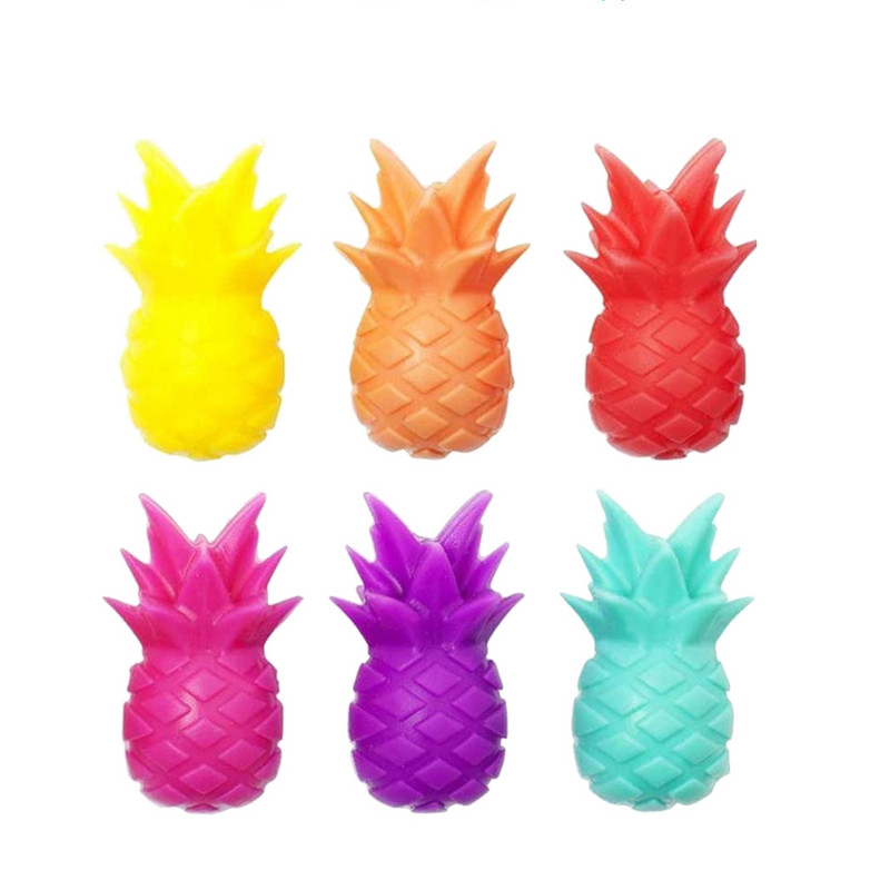 24gab/12gab.Ananāsa formas vīna glāzes marķieri Silikona vīna identifikators dzeramā kausa zīme (6 krāsas)