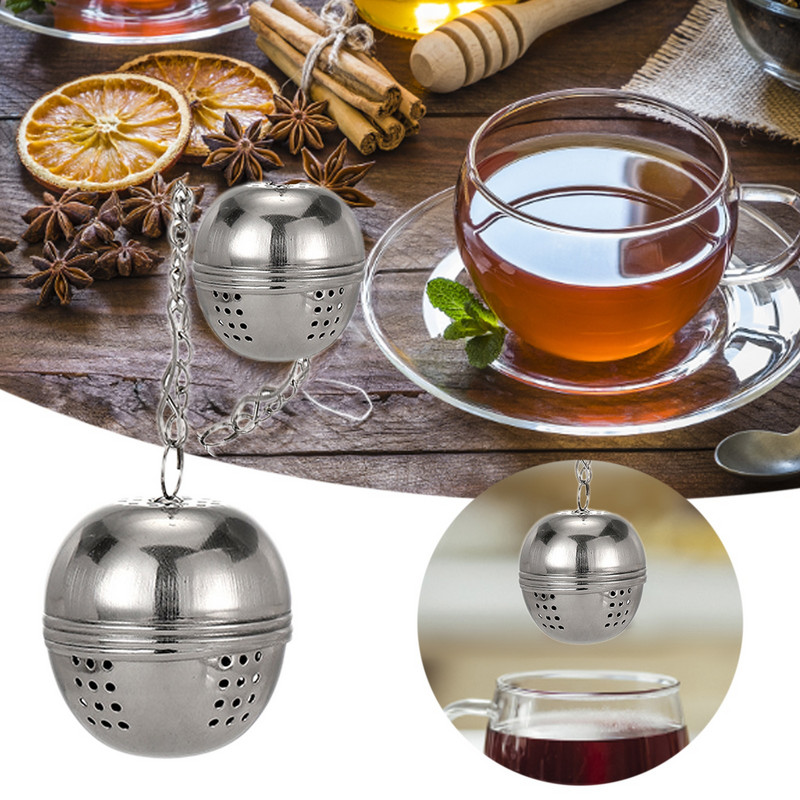 Rozsdamentes acél teaforrázó tealevél Fűszer fűszerezés Golyós szűrő teáskanna Finom hálós kávéfilter Teásedény Konyhai kiegészítők