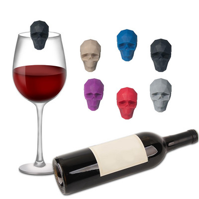 6бр силиконов маркер за чаша за червено вино Креативни маркери за напитки Чар чаша за пиене Идентификация на чаша Етикети Етикети за парти