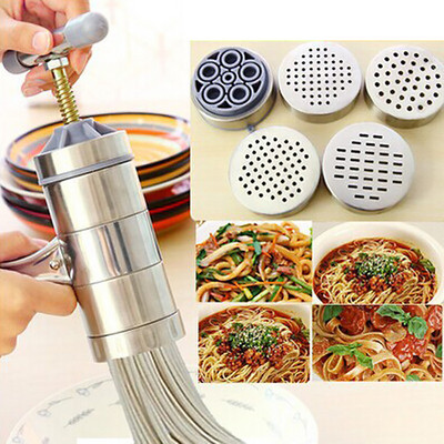 Rozsdamentes acél kézi tésztakészítő prés tésztagép spagetti tésztakészítő gép gyümölcsvágó facsaró konyhai eszköz