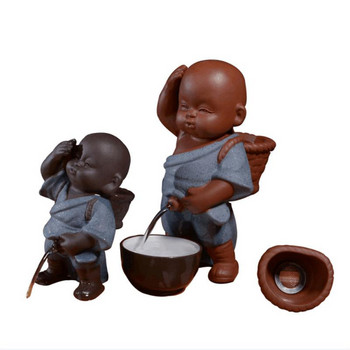 Purple Clay Peeing Boy Tea Pet Ceramic Little Monk Handcrafts Office Desktop Στολίδια Φίλτρο τσαγιού Εργαλείο σουρωτήρι Διακόσμηση σπιτιού