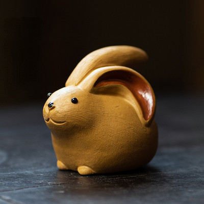 1 tk Käsitsi valmistatud lilla savi Armas jänese kujukeste ornament, sõrmeotstega tee Mängutee Lemmikloomad Boutique Teelaud Käsitöö