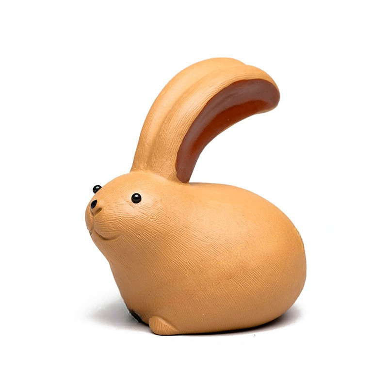 1 GB ar rokām darināts purpursarkans māls. Jauki trusis figūriņas rotājumi ar pirkstgaliem, tējas rotaļlieta Mājdzīvnieki Boutique Tējas galds Amatniecība