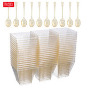 Urijk plastikinis desertinis puodelis kupė stiklinės vienkartiniai pudingo puodeliai užkandžių dubenys smulkūs dubenys skaidraus pudingo puodeliai