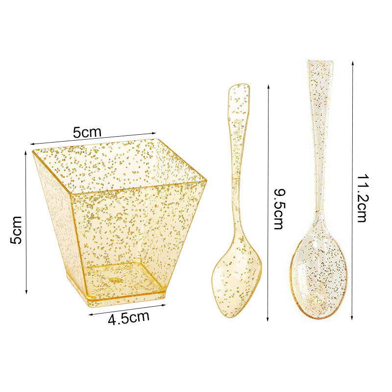 Urijk plastikinis desertinis puodelis kupė stiklinės vienkartiniai pudingo puodeliai užkandžių dubenys smulkūs dubenys skaidraus pudingo puodeliai