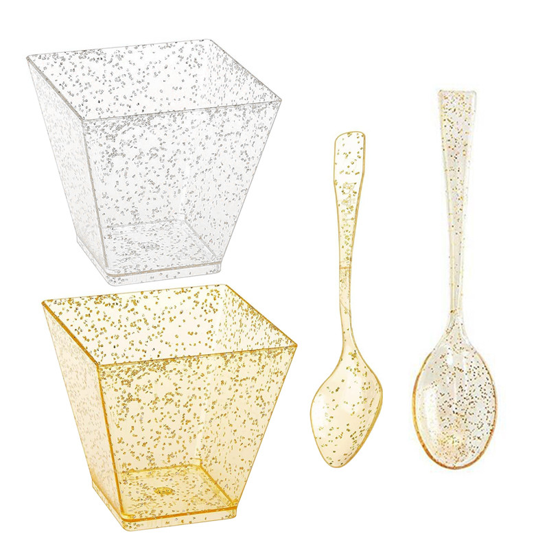 Urijk plastikinis desertinis puodelis kupė stiklinės vienkartiniai pudingo puodeliai užkandžių dubenys smulkūs dubenys skaidraus pudingo puodeliai