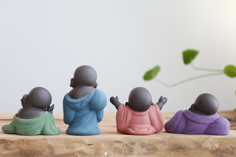 Tea Favor Boldog Maitreya Buddha Tea Háziállat Teaház díszek Kerámia Lakberendezés Pozsgás növények Dekoráció 4 Stílus a választáshoz