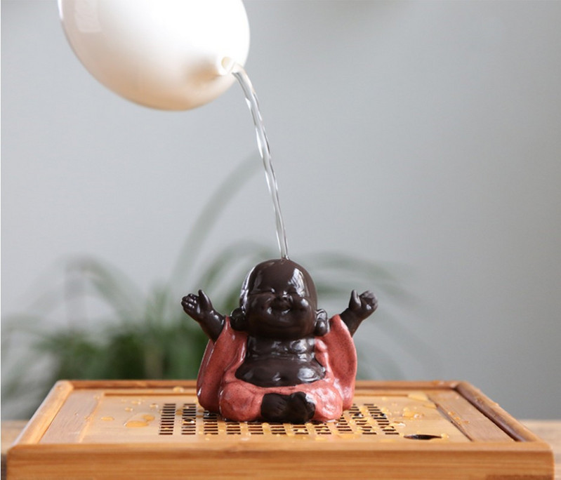 Tea Favor Boldog Maitreya Buddha Tea Háziállat Teaház díszek Kerámia Lakberendezés Pozsgás növények Dekoráció 4 Stílus a választáshoz