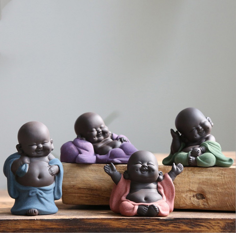 Tea Favor Boldog Maitreya Buddha Tea Háziállat Teaház díszek Kerámia Lakberendezés Pozsgás növények Dekoráció 4 Stílus a választáshoz