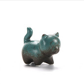 Kézzel készített Kitty Tea Pet Home Decor Kis kerámia kínai Kung Fu teáskészlet Zen Ceremony Tea Dísz Figura Kisállat Macska Tea Pet