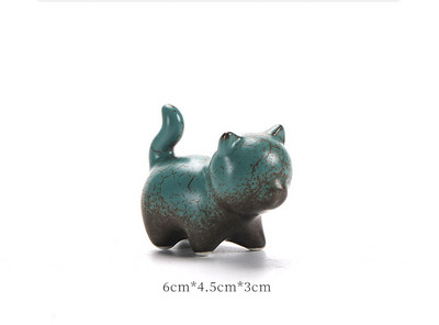 Kézzel készített Kitty Tea Pet Home Decor Kis kerámia kínai Kung Fu teáskészlet Zen Ceremony Tea Dísz Figura Kisállat Macska Tea Pet