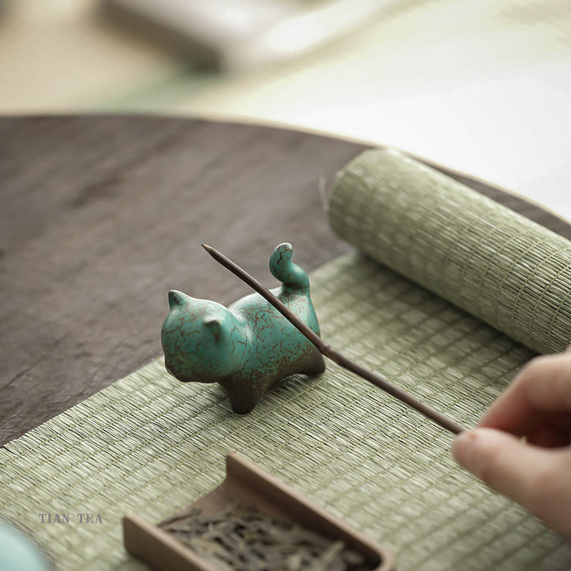 Kézzel készített Kitty Tea Pet Home Decor Kis kerámia kínai Kung Fu teáskészlet Zen Ceremony Tea Dísz Figura Kisállat Macska Tea Pet