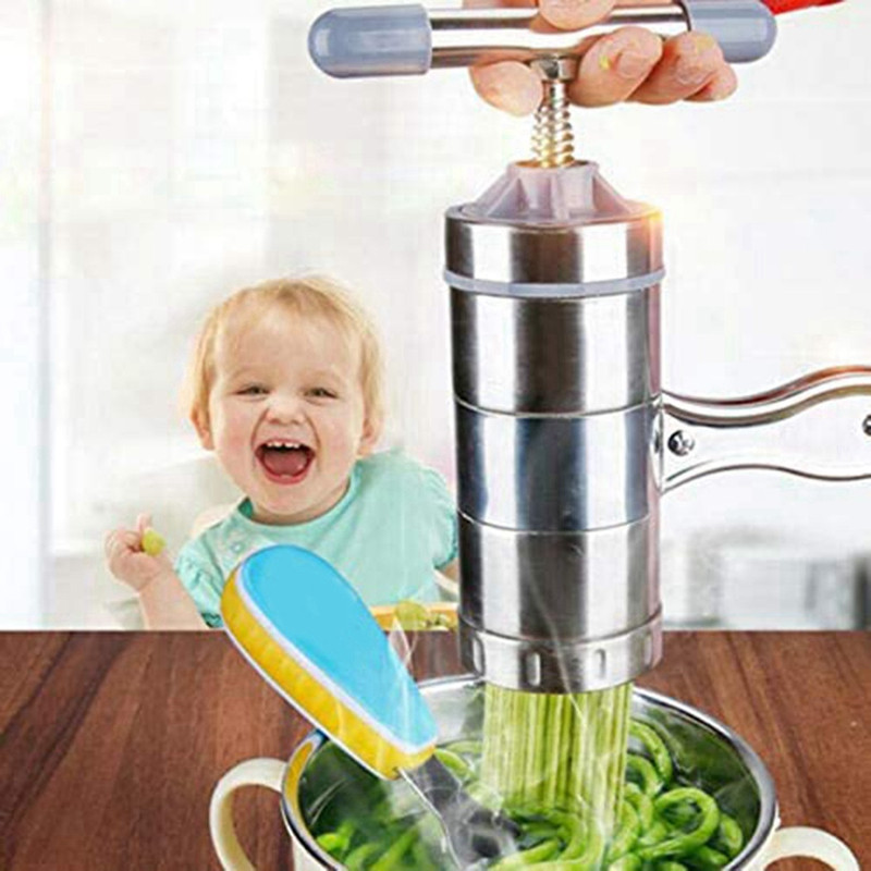 Nūdeļu gatavošanas mašīnas rokasgrāmata nūdeļu spiedes mašīna Makaronu pagatavošanas iekārta nerūsējošais tērauds, nūdeļu veidne