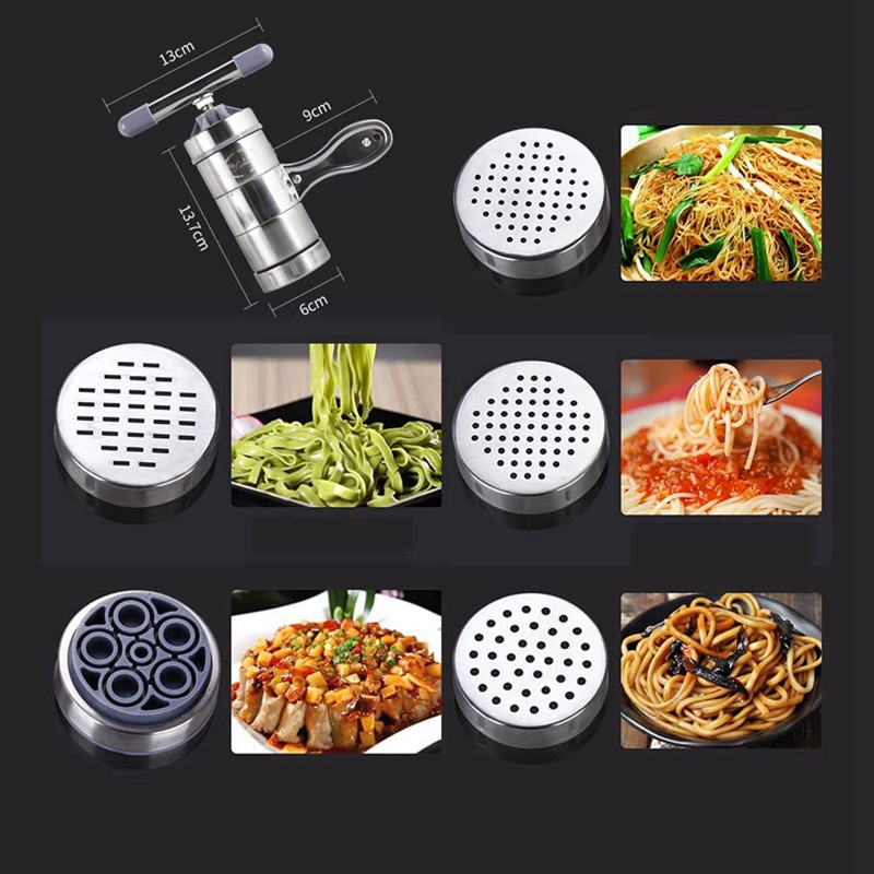 Nūdeļu gatavošanas mašīnas rokasgrāmata nūdeļu spiedes mašīna Makaronu pagatavošanas iekārta nerūsējošais tērauds, nūdeļu veidne