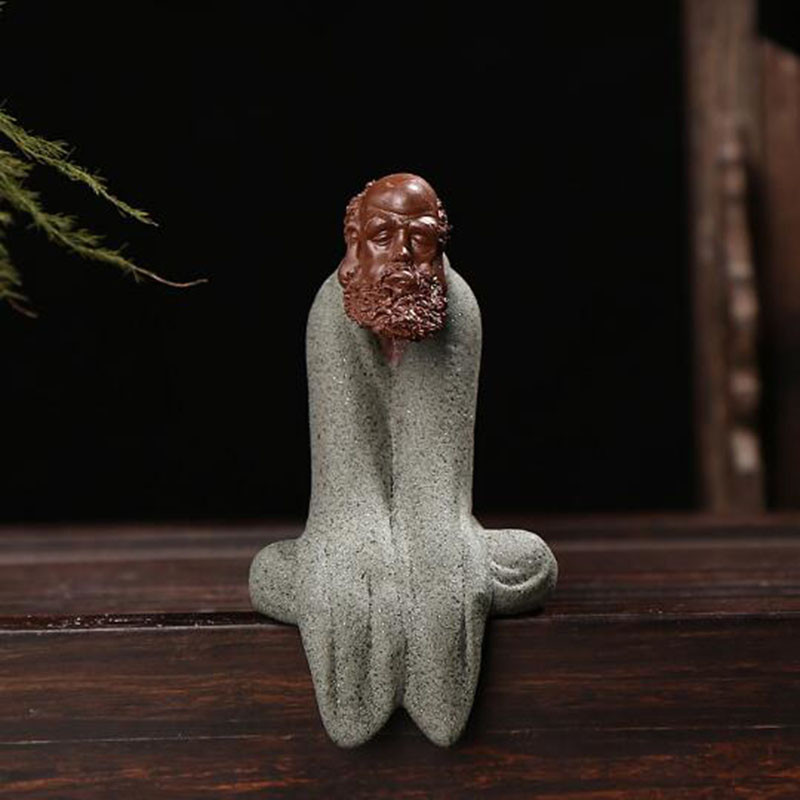 Dharmas tēja mājdzīvnieku keramikas izstrādājumi Izsmalcināta Budas statuja Čana tēja Pet figūriņa Dzīvojamās istabas Biroja rotājumi Mājas dekors