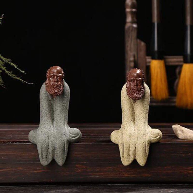 Dharmas tēja mājdzīvnieku keramikas izstrādājumi Izsmalcināta Budas statuja Čana tēja Pet figūriņa Dzīvojamās istabas Biroja rotājumi Mājas dekors