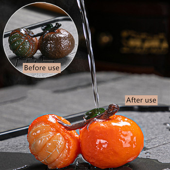 Κινεζική ρητίνη που αλλάζει χρώμα τσαγιού Pet Lucky Orange Model Tea Figurine Στολίδια Σετ τσαγιού σπιτιού Αξεσουάρ διακόσμησης Χειροτεχνίες