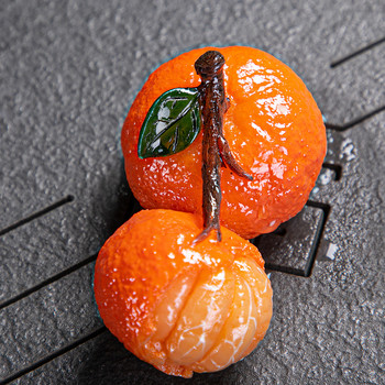 Κινεζική ρητίνη που αλλάζει χρώμα τσαγιού Pet Lucky Orange Model Tea Figurine Στολίδια Σετ τσαγιού σπιτιού Αξεσουάρ διακόσμησης Χειροτεχνίες