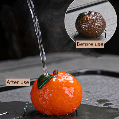 Kínai gyanta színváltó tea Pet Lucky Orange Model Tea Figura Díszek Otthoni teáskészlet Dekoráció Kiegészítők Kézműves