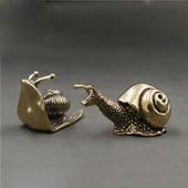 Arbatos naminių gyvūnėlių sraigių papuošalai, retro kieto vario mini sraigių papuošalai, antikvariniai žalvariniai gyvūnai, miniatiūriniai figūrėlės, amatų darbalaukio dekoras ZC576