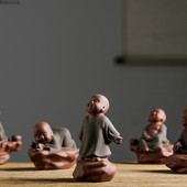 WDDSXXJSL Ķīniešu radošā Zen violeta smilšu keramika Mazā mūku tējas mājdzīvnieku dekorēšana Mājas viesistabas tējas galda dekorēšana