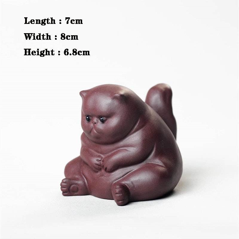 Violetinė molinė katė Keraminės gyvūnų figūrėlės Zisha arbata Naminiai gyvūnai pikti katinai Amatai Buitinė Biuras Arbatos priedai Automobilių dekoravimo žaislas