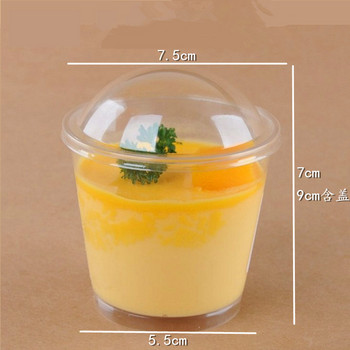 20PCS Пластмасови десертни чаши за еднократна употреба Парти чаши за сладолед Напитки Контейнери за желе за храна