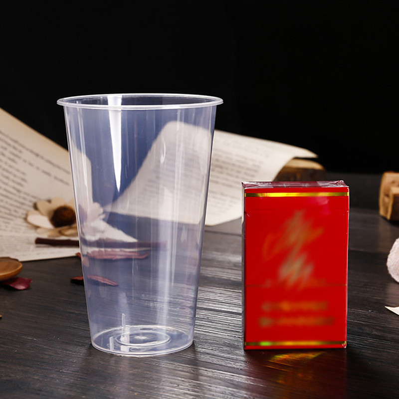 kietas daugkartinis BubbLe arbatos puodelis vienkartinis plastikinis pieno arbatos boba puodelis vakarėliui su vienkartiniu dangteliu ir šiaudų verrinos taurėmis