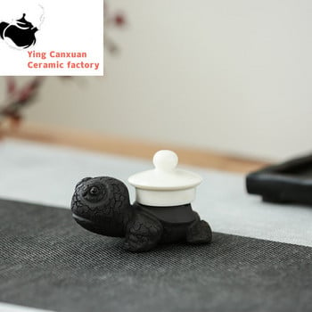 Purple Sand Fine Tea Carve Lucky Decoration Longevity Turtle Tea-Soaked Tea Pet Kung Fu Tea Cover Support Turtle Chinese Yixing