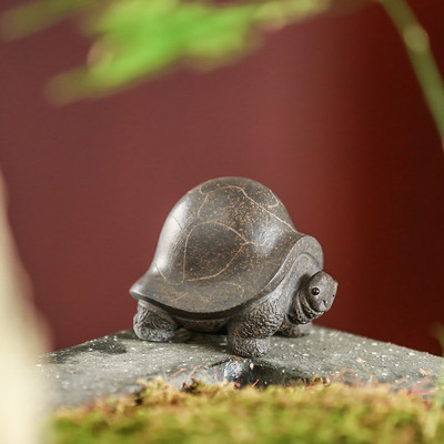 Purple Sand Fine Tea Carve Lucky Decoration Longevity Turtle Tea-Soaked Tea Pet Kung Fu Tea Cover Support Turtle Chinese Yixing