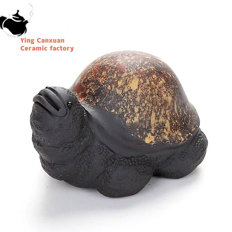 Purple Sand Fine Tea Carve Lucky Decoration Longevity Turtle Tea-Soaked Tea Pet Kung Fu Tea Cover Support Turtle Chinese Yixing