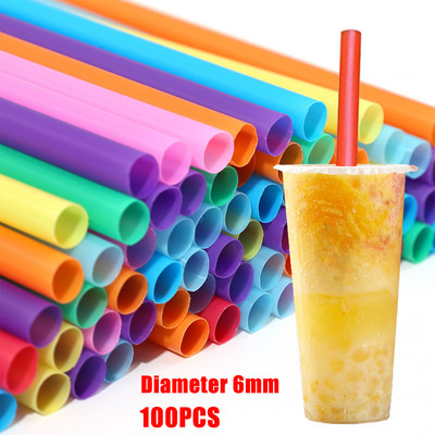 100 de bucăți paie de unică folosință din plastic Paie de băut colorate pentru ceai de lapte, pentru petrecere, accesorii pentru ustensile de bucătărie