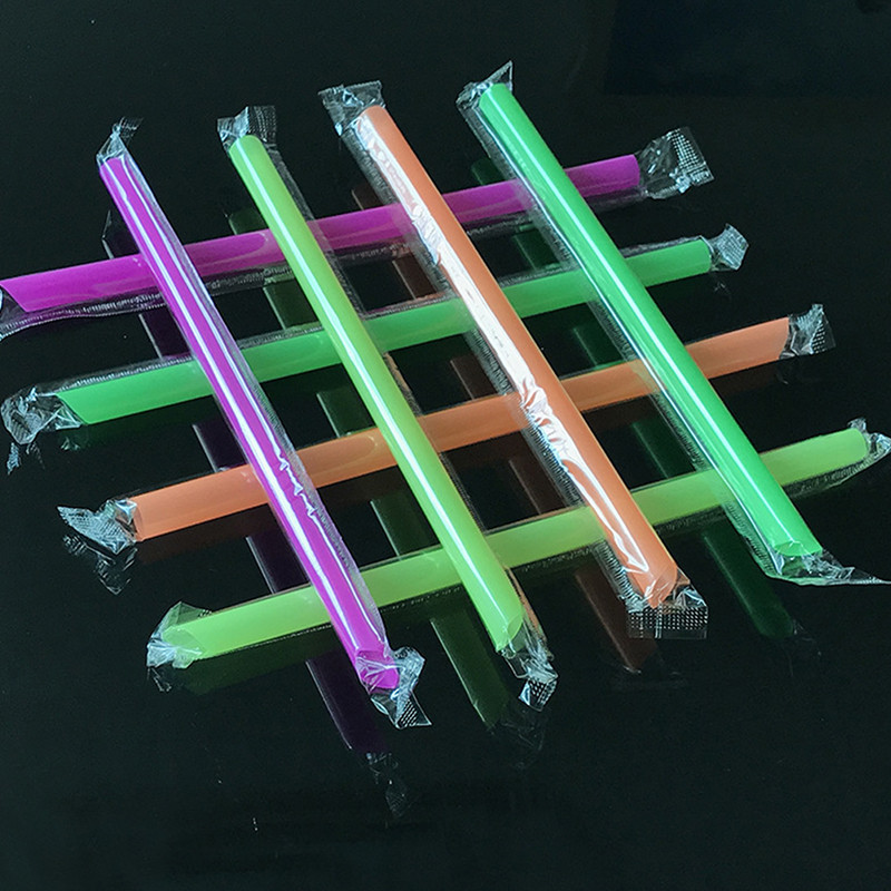 100 vnt. 7,5" Big Milkshake šiaudeliai Bubble Boba Milk Arbatos plastikiniai stori šiaudeliai Pochlebcas šaltas gėrimas gėrimų baro priedai