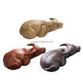 Boutique Ručno izrađeni čaj od ljubičaste gline Ukrasi za kućne ljubimce Sretna statua goveda Čaj od životinja