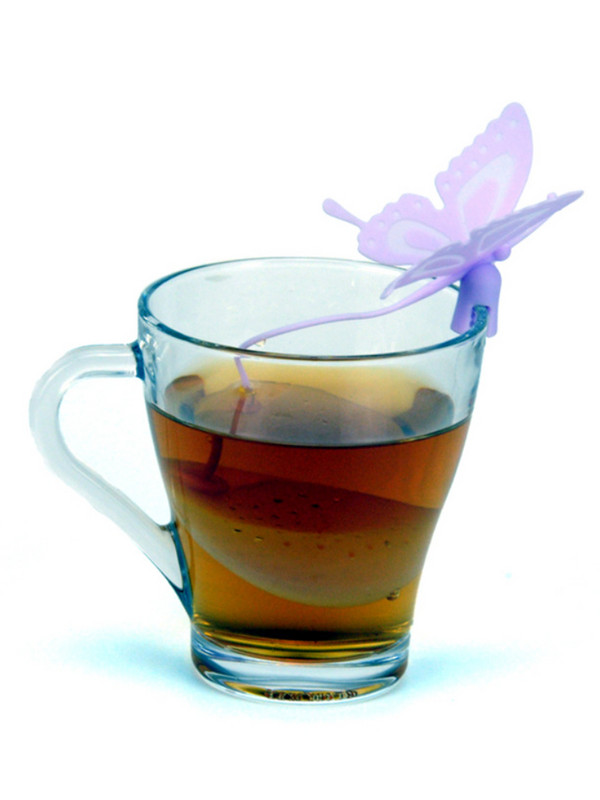 Hot Sale Butterfly teazacskók Szűrők Szilikon Filter Infúziós Szilikon Aranyos teászsákok teához és kávéhoz Italkészletek Ingyenes kiszállítás