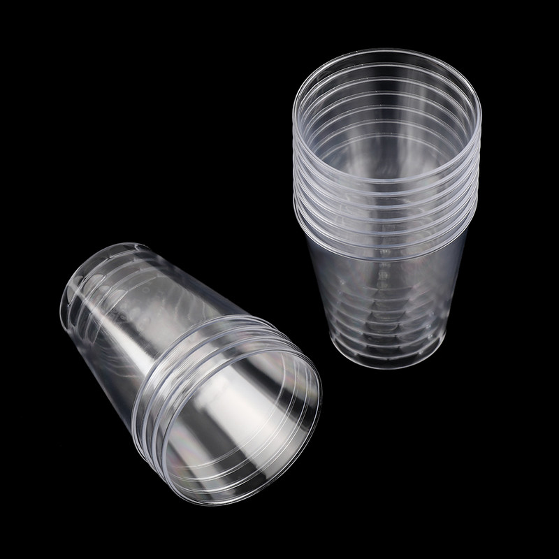 30/50 vnt. Apvalūs daugkartinio naudojimo plastikiniai stikliniai desertiniai puodeliai vienkartiniai stikliniai gėrimai skaidrūs keksiukų pudingo dėžutės, pyragaičiai „pasidaryk pats“