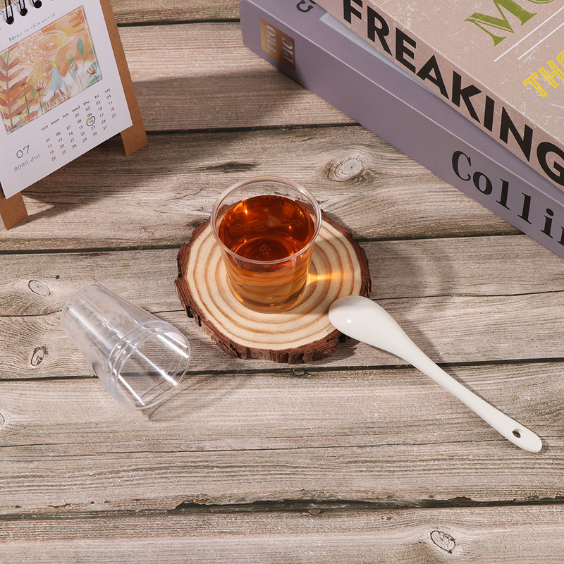 30/50 vnt. Apvalūs daugkartinio naudojimo plastikiniai stikliniai desertiniai puodeliai vienkartiniai stikliniai gėrimai skaidrūs keksiukų pudingo dėžutės, pyragaičiai „pasidaryk pats“