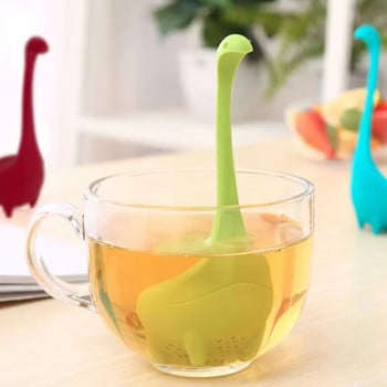 Water Monster Silicone Tea Filter Nice Lake Water Monster Tea Maker, оборудван със силиконова дръжка с дълга дръжка Дифузер за чай