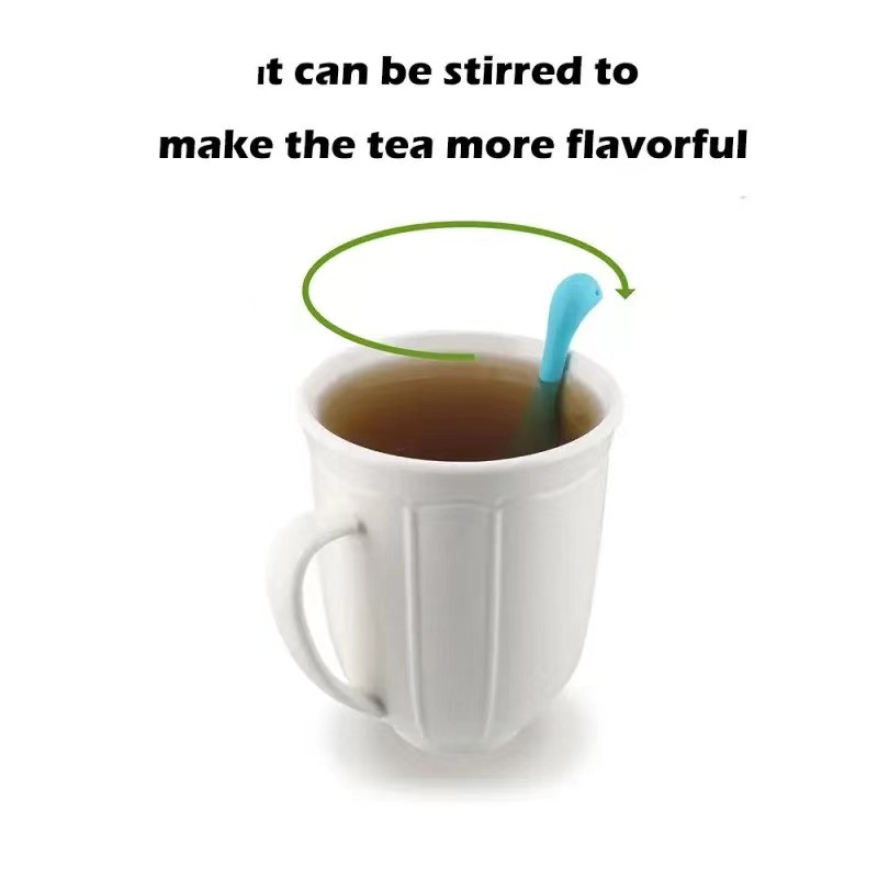 Water Monster silikona tējas filtrs Nice Lake Water Monster tējas automāts aprīkots ar garu rokturi silikona mērcēja tējas difuzoru