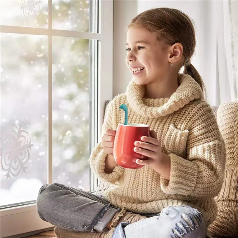 Water Monster silikona tējas filtrs Nice Lake Water Monster tējas automāts aprīkots ar garu rokturi silikona mērcēja tējas difuzoru