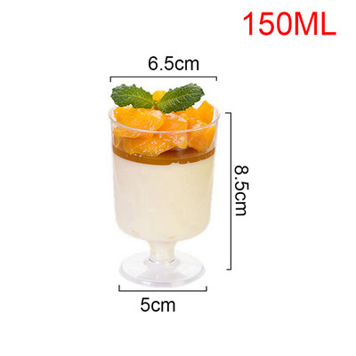 10db Mini eldobható poharak Puding Jelly Mousse Fagylalt csésze Előétel tál Otthoni Desszertbolthoz Élelmiszertartó Műanyag csészék