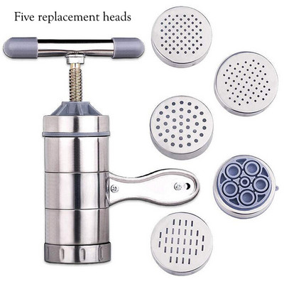 Домашен ръчен уред за приготвяне на юфка Уред за ръчно изстискване на юфка Преса от неръждаема стомана Машина за спагети за макаронени изделия Кухненски аксесоари