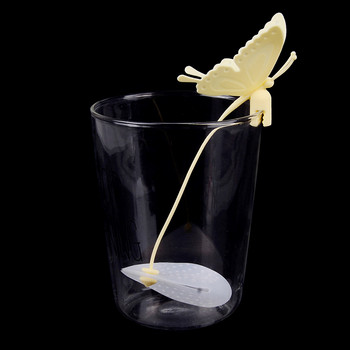 1PCS Цедки Филтър Tea Infuser Silica Сладки торбички чай Силиконова пеперуда Чаени торбички за чай и кафе Съдове за напитки