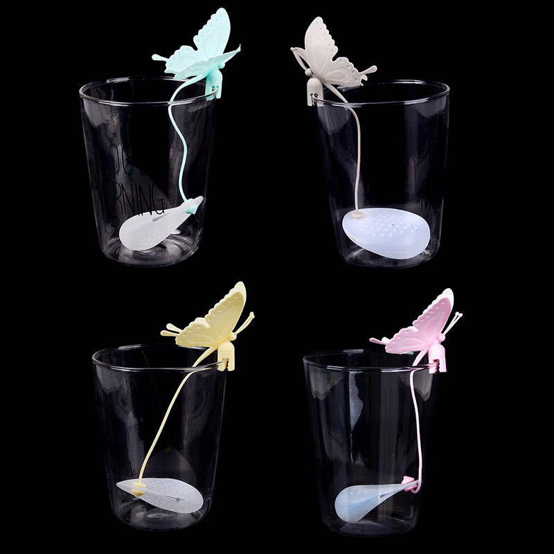 1Gb sietiņi Filtrs Tējas iesmidzinātājs Silica Cute Tējas maisiņi Silikona Butterfly tējas maisiņi tējas un kafijas dzērieniem