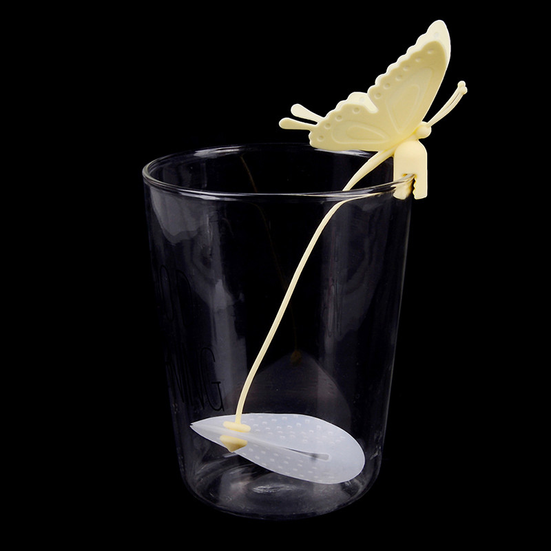 1Gb sietiņi Filtrs Tējas iesmidzinātājs Silica Cute Tējas maisiņi Silikona Butterfly tējas maisiņi tējas un kafijas dzērieniem