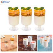 10db Átlátszó Mini eldobható poharak Mousse Cup Puding Cup Jelly Cup Kis borospohár Repülőspohár Serleg műanyag pohár
