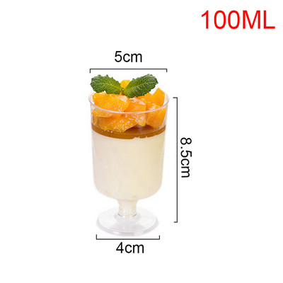 10db Átlátszó Mini eldobható poharak Mousse Cup Puding Cup Jelly Cup Kis borospohár Repülőspohár Serleg műanyag pohár
