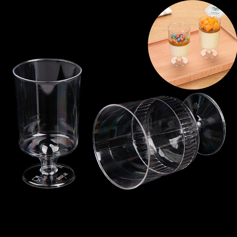 10 vnt. Skaidrūs mini vienkartiniai puodeliai Mousse Cup Pudingo puodelis Želė puodelis Mažas vyno stiklas Aviacijos puodelis Taurės plastikinis puodelis